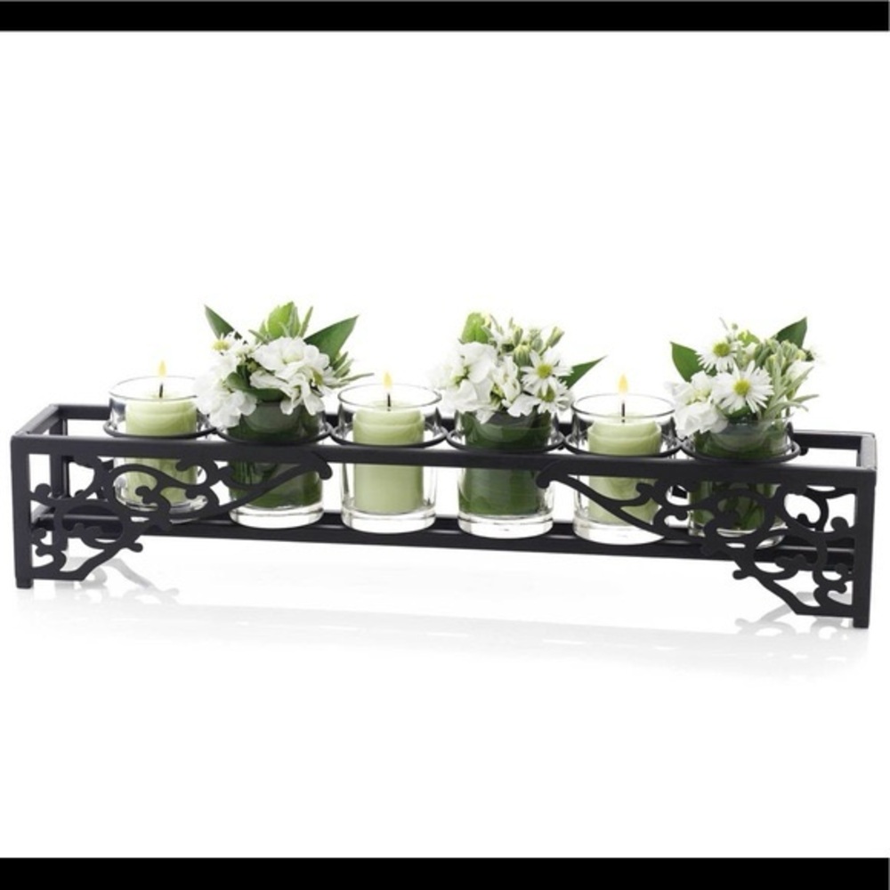 Gold Canyon Ebony Scroll Candle Holder